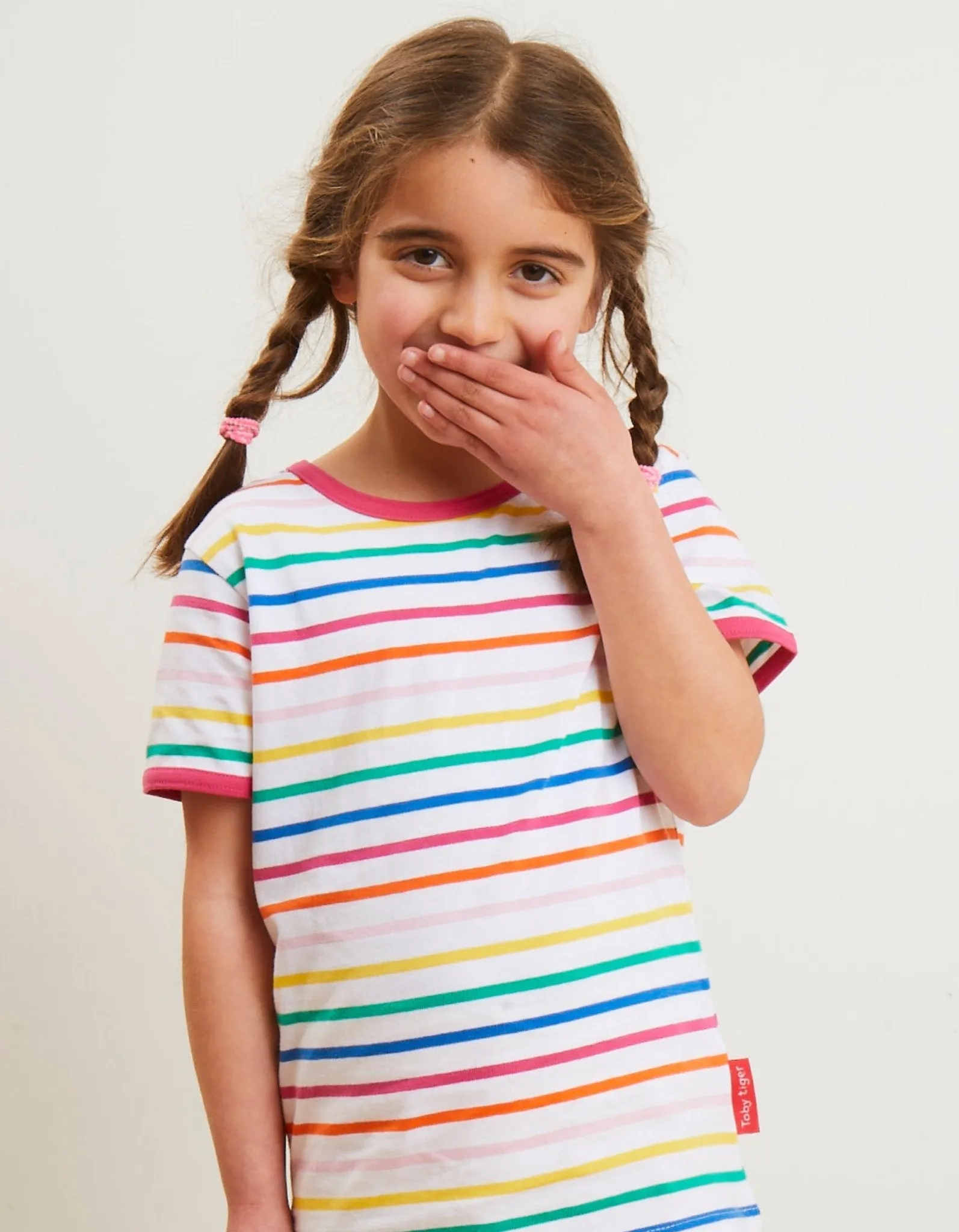 Organic Pink Rainbow Stripe T-Shirt