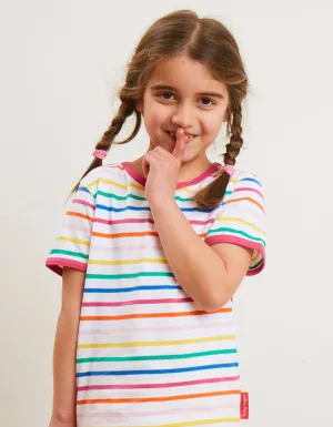Organic Pink Rainbow Stripe T-Shirt