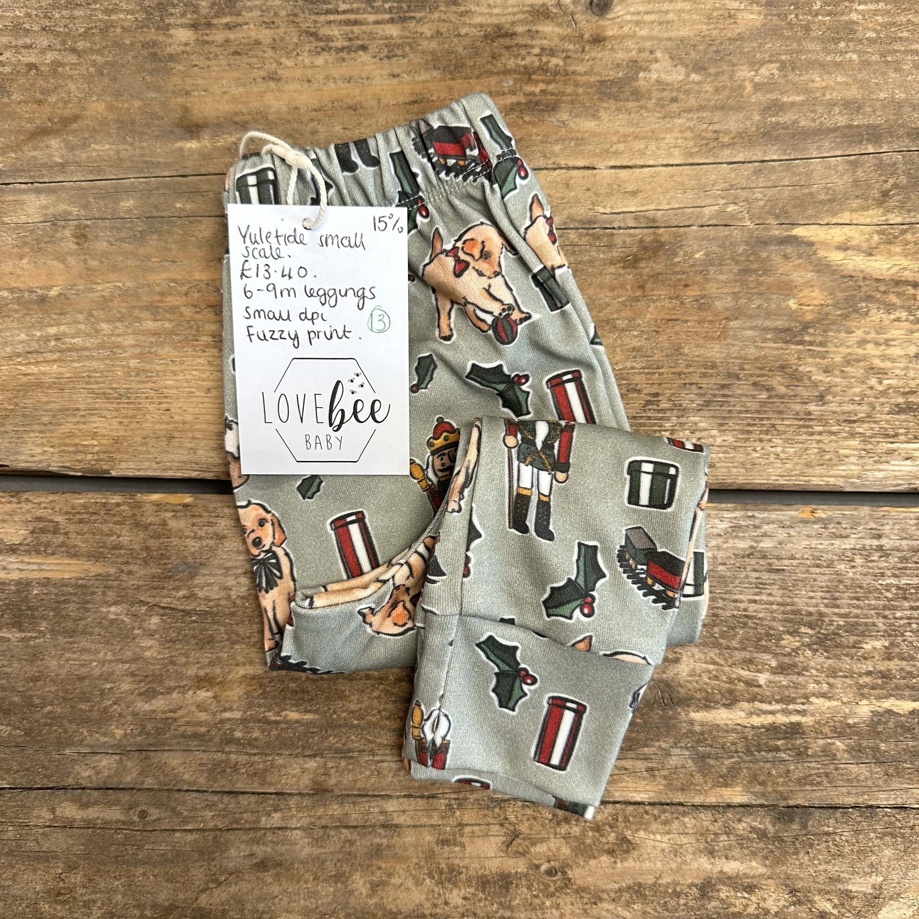 Perfectly Imperfect #13 | Yuletide (small print scale) Leggings | 6-9 Months