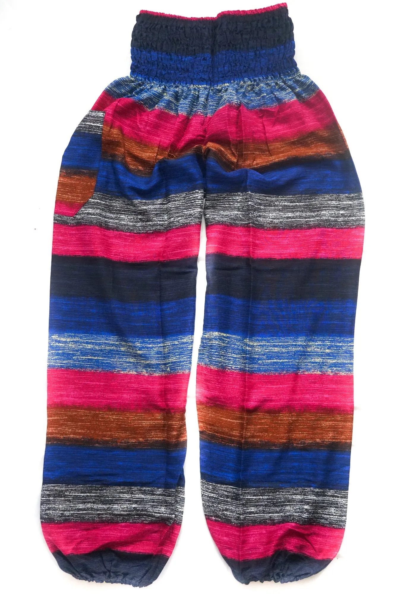 Pink Blue Striped Harem Pants