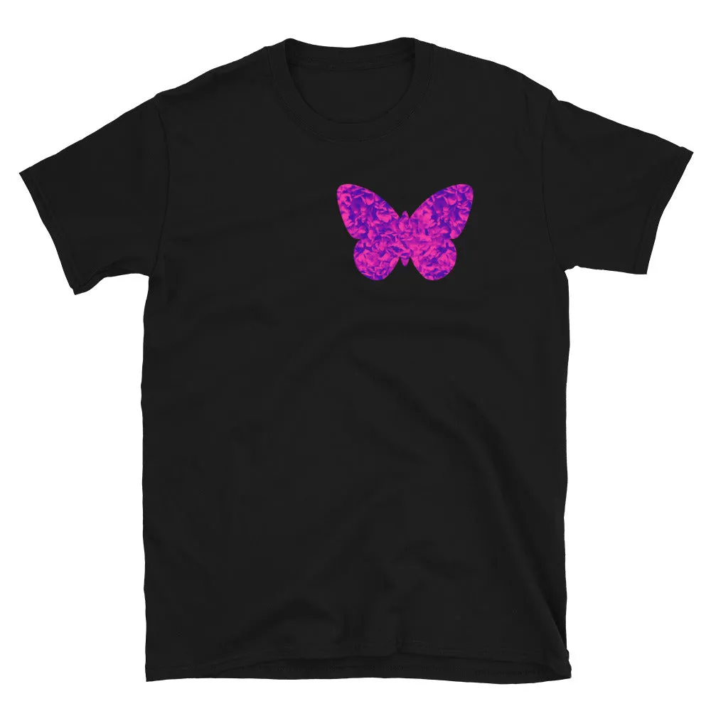 Pink Floral Butterfly Graphic T-Shirt