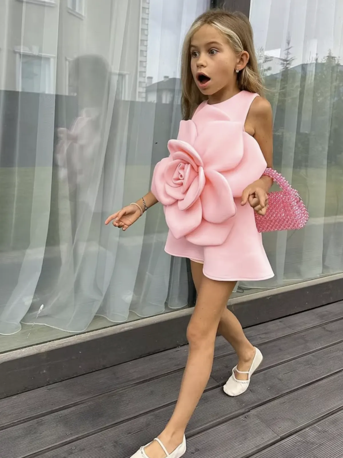 Pink Rose Bloom Party Tank Dress