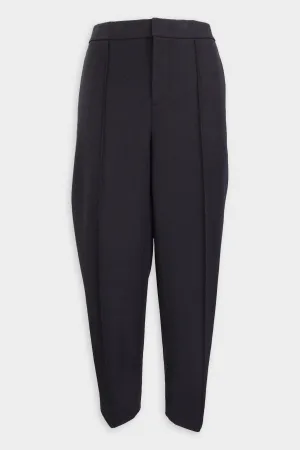 Pintuck Tapered Trouser in Black