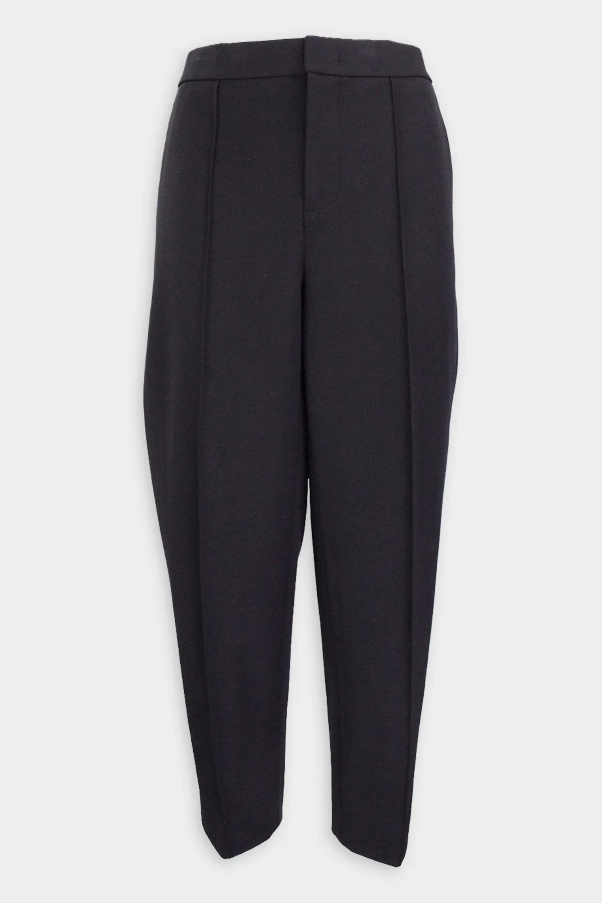 Pintuck Tapered Trouser in Black