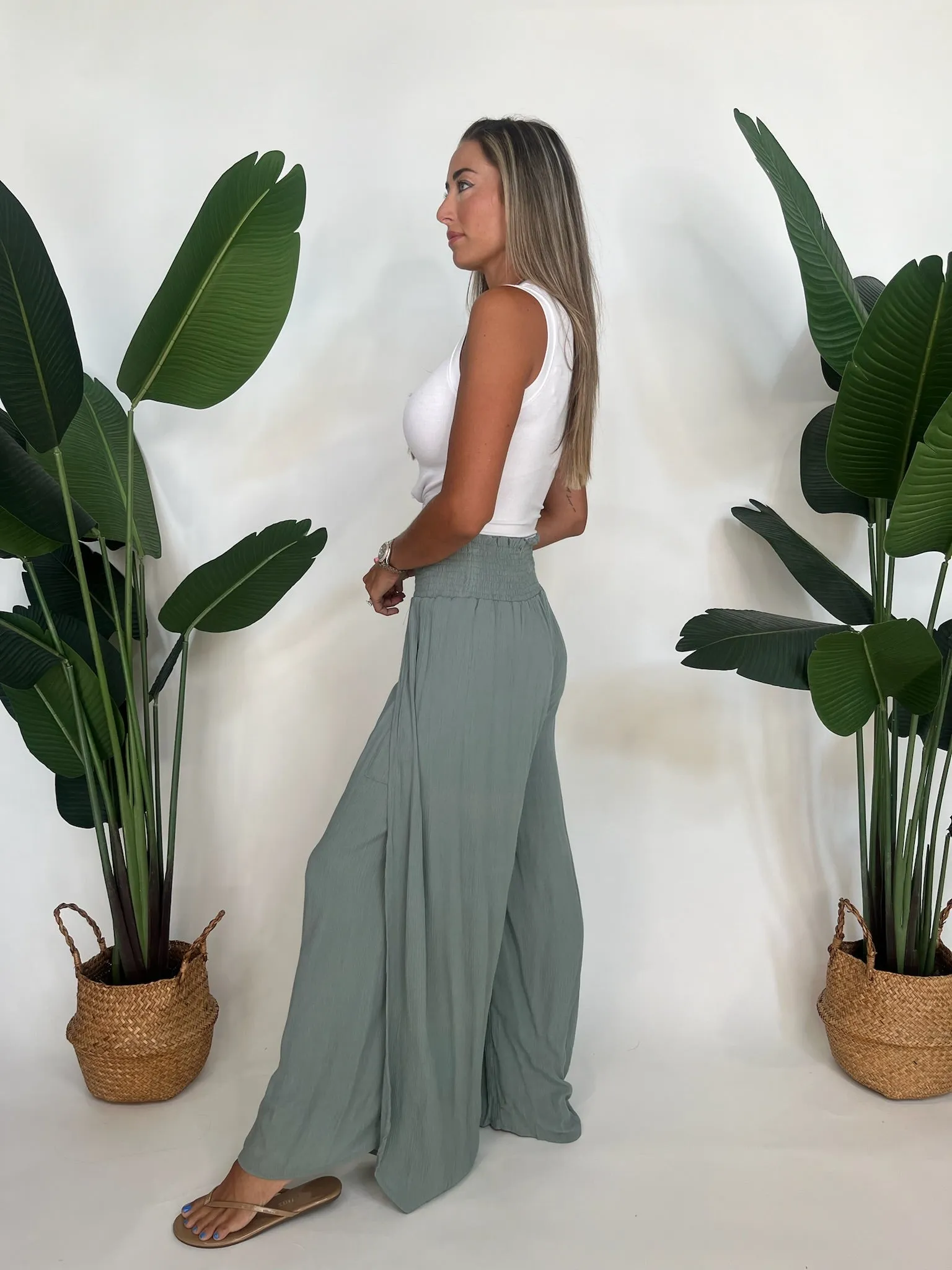 PiYoga Sage Flowy Slit Pant