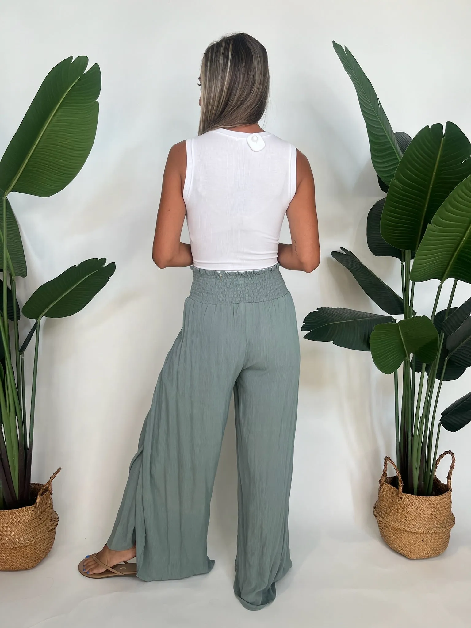 PiYoga Sage Flowy Slit Pant