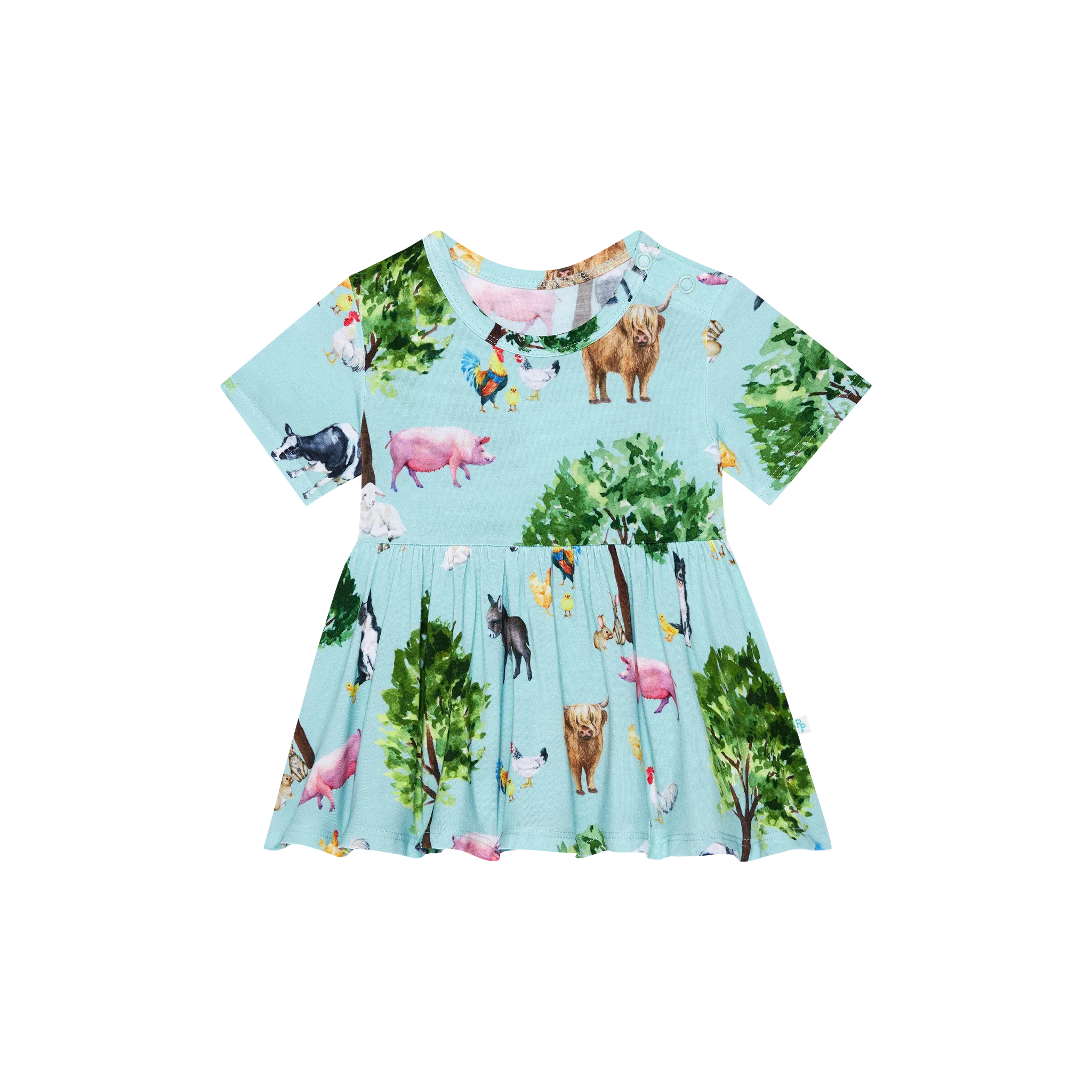 Posh Peanut Short Sleeve Basic Peplum Top & Bloomer Set in Brayden