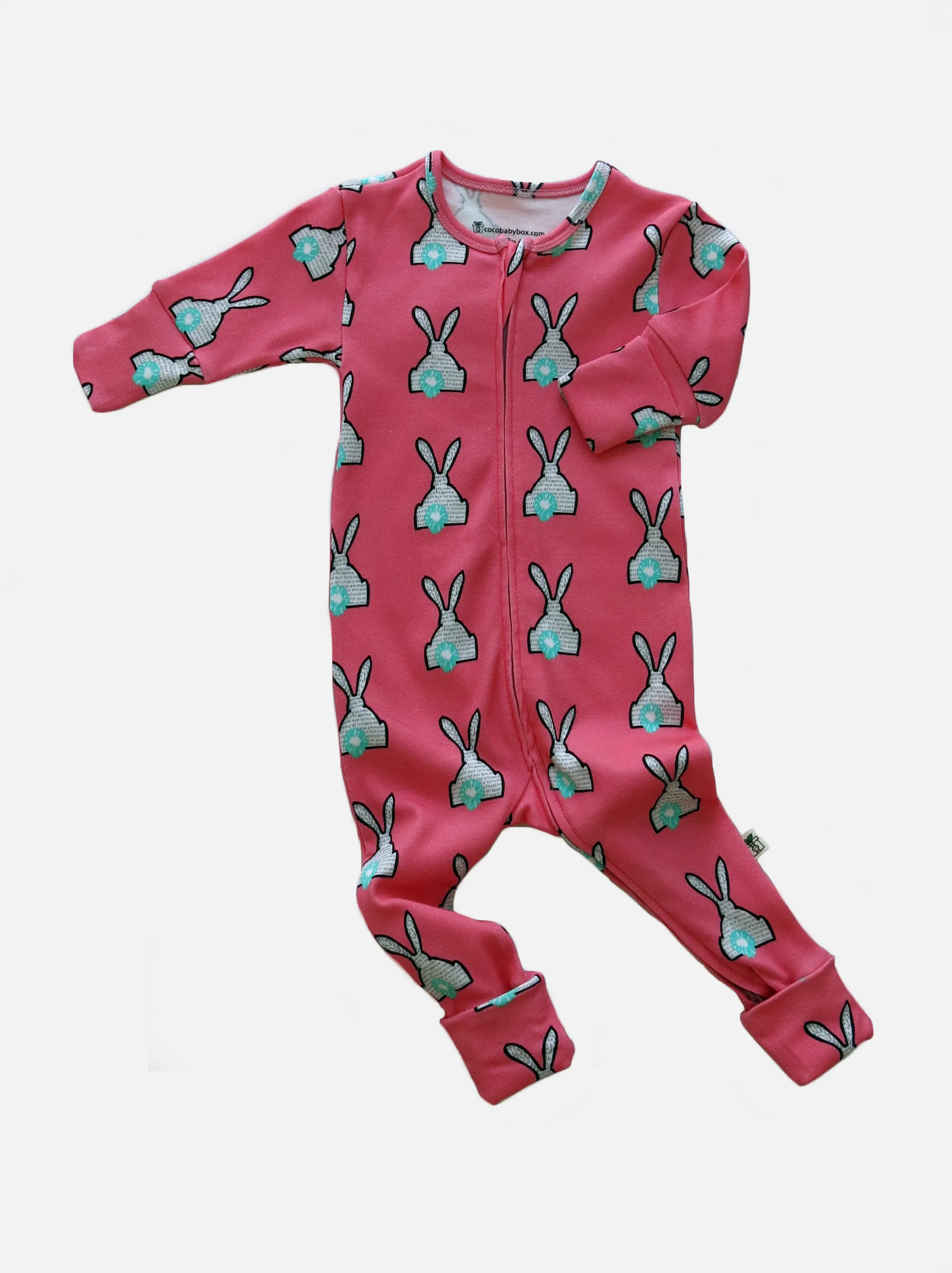 Rabbit Print Zip Sleepsuit
