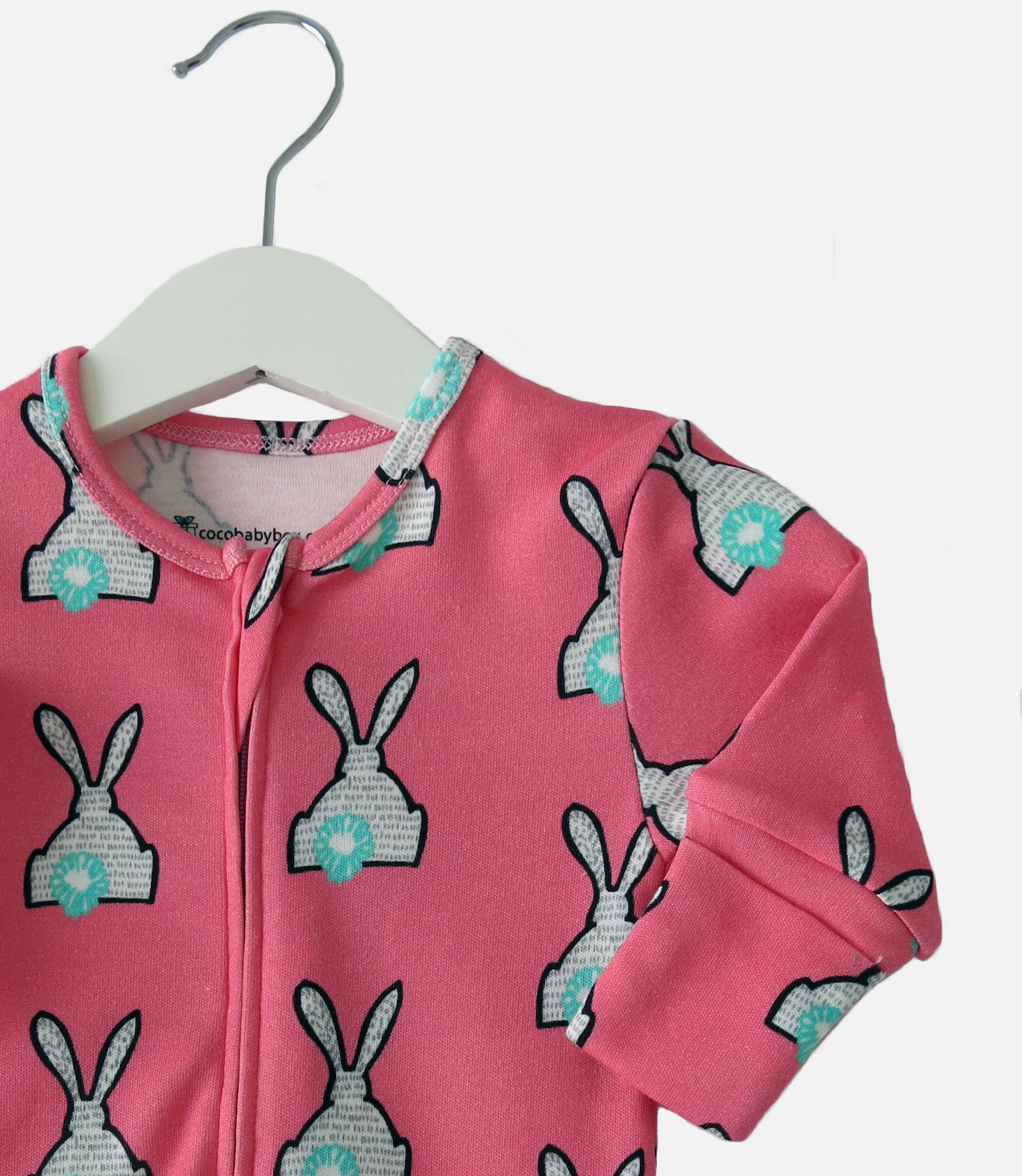Rabbit Print Zip Sleepsuit