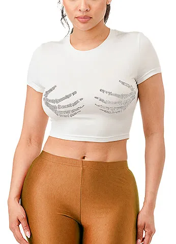 RHINESTONE CROP T SHIRTS(MMT2004) <Bundle>
