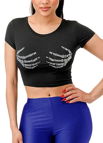 RHINESTONE CROP T SHIRTS(MMT2004) <Bundle>