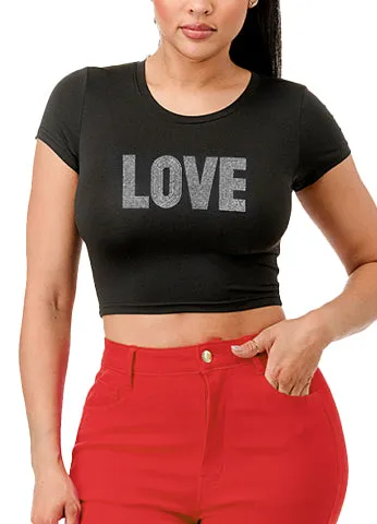 RHINESTONE CROP T SHIRTS(MMT2004) <Bundle>