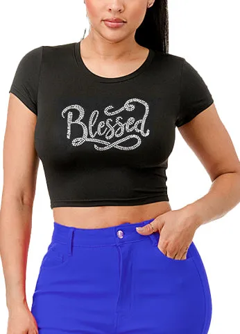 RHINESTONE CROP T SHIRTS(MMT2004) <Bundle>