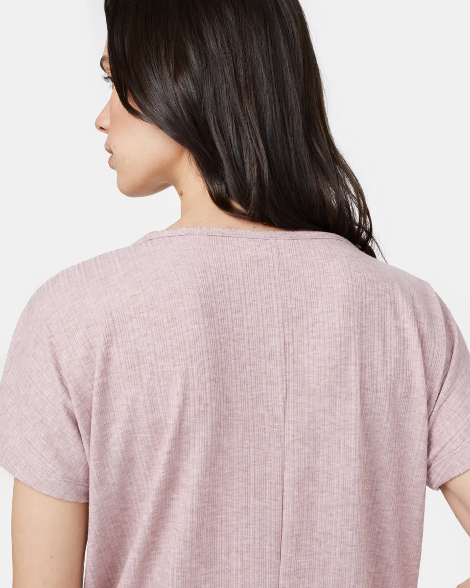 Ribbed Scoop Neck T-Shirt