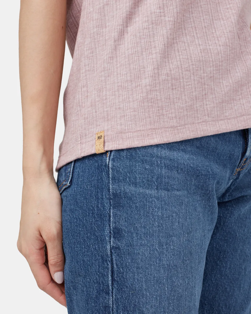 Ribbed Scoop Neck T-Shirt