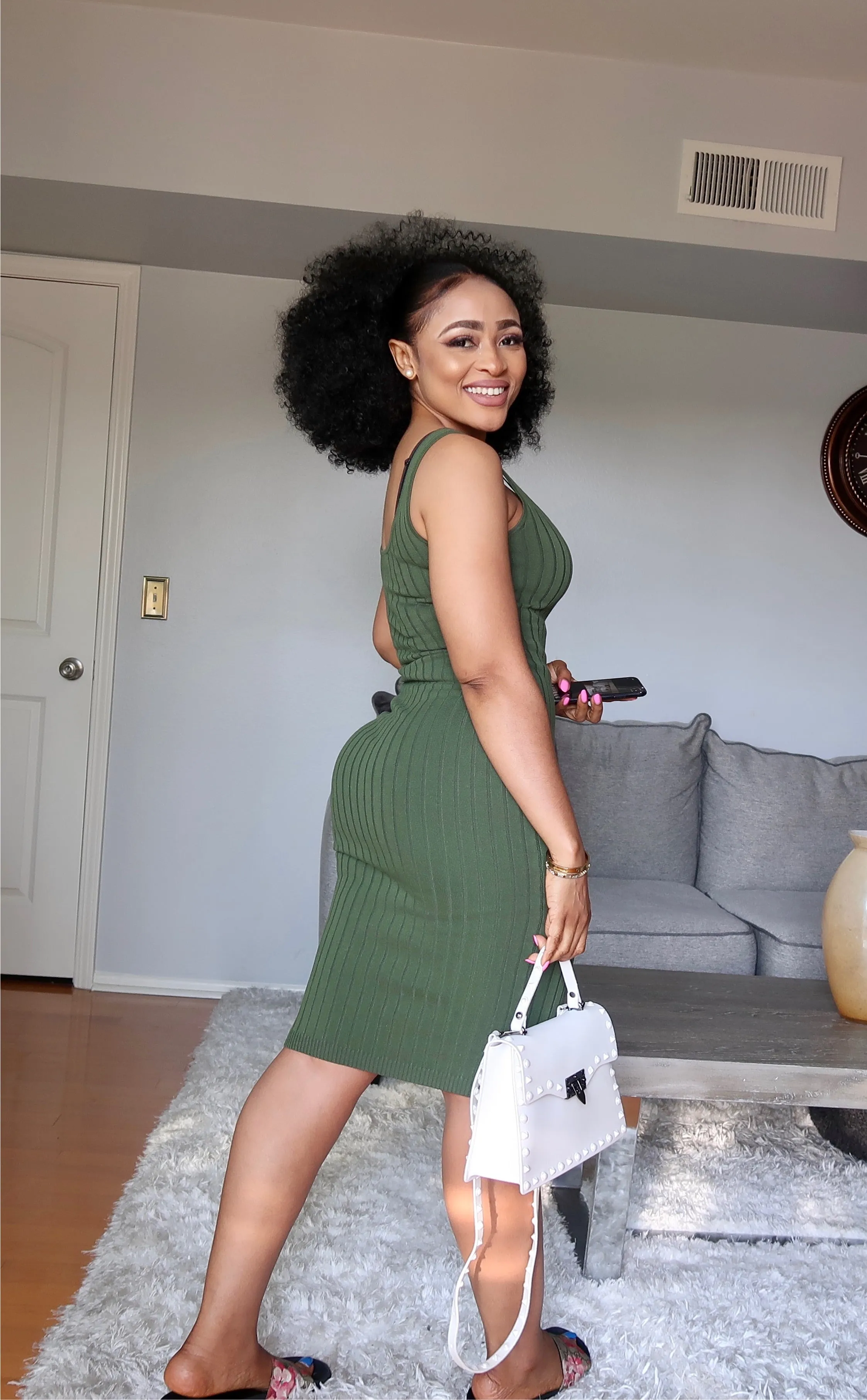 RIBBED TANK MIDI DRESS- HOEA21147
