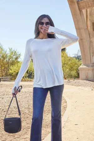 Round Neck Thumbhole Long Sleeve T-Shirt