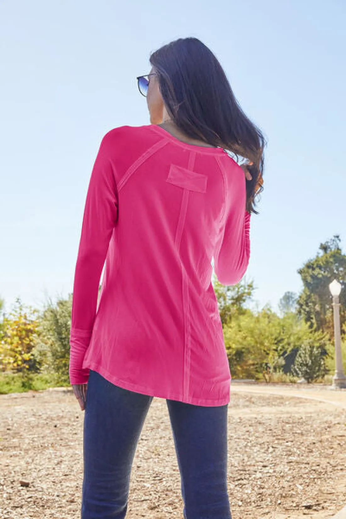 Round Neck Thumbhole Long Sleeve T-Shirt