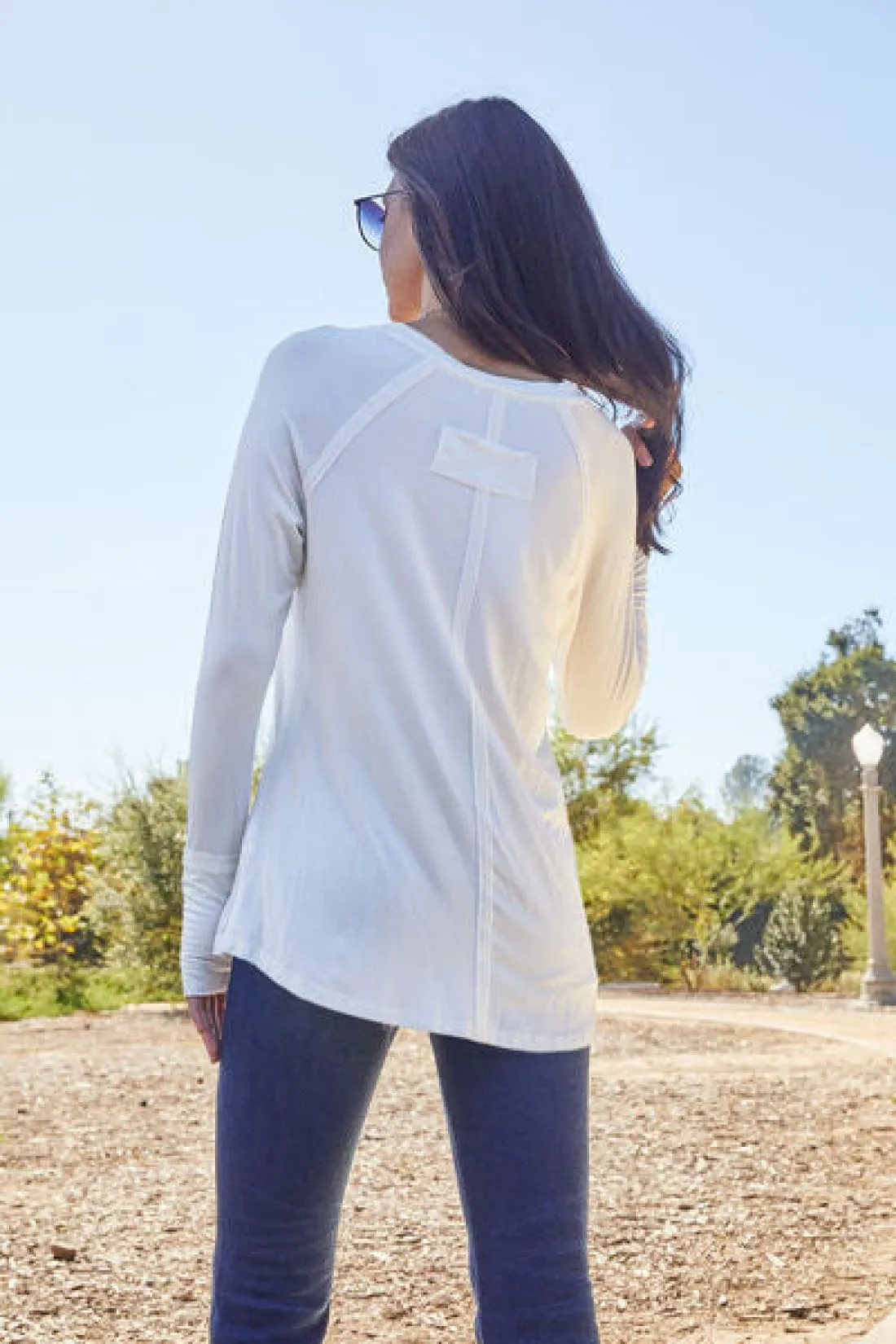 Round Neck Thumbhole Long Sleeve T-Shirt