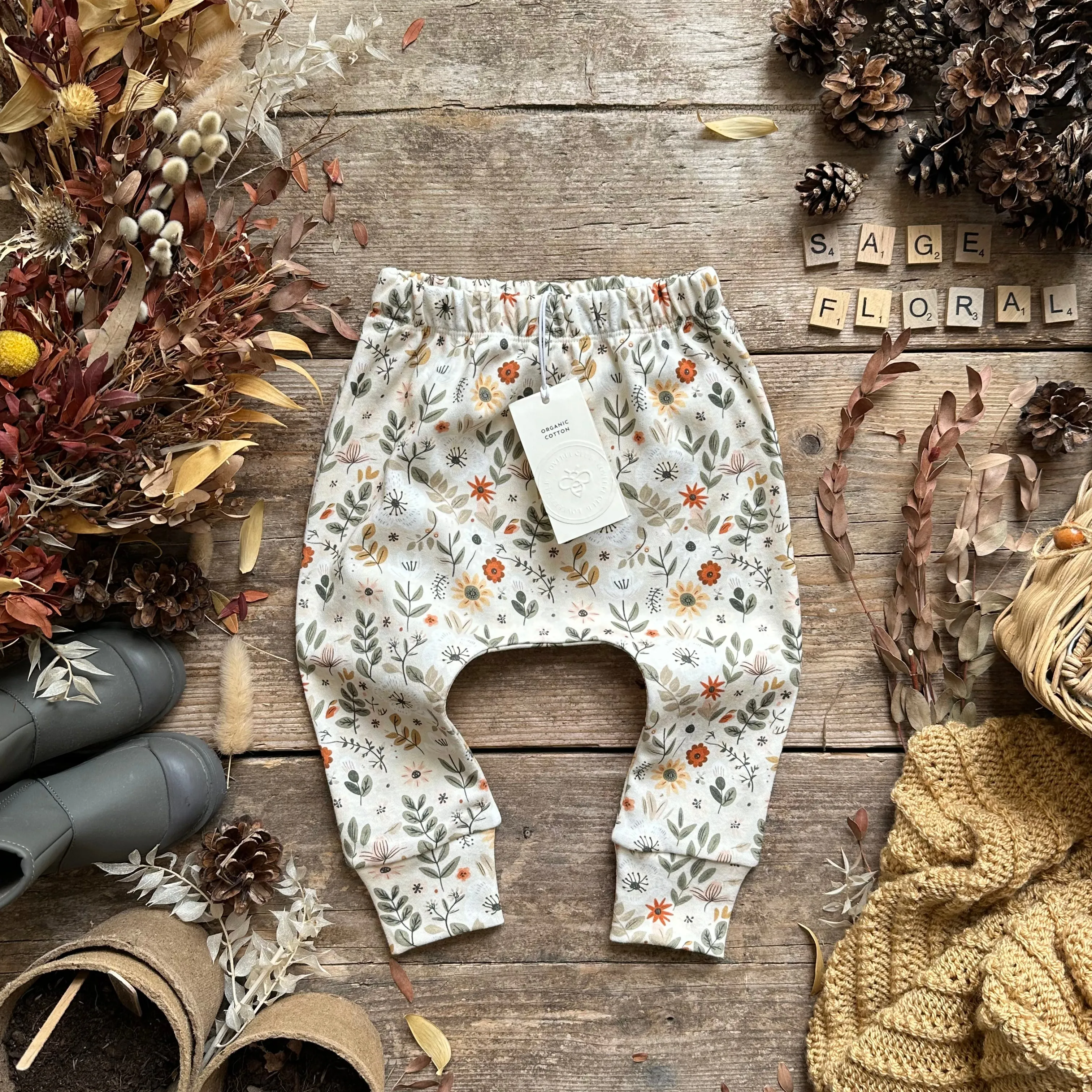 Sage Floral Harem Leggings | Ready To Post