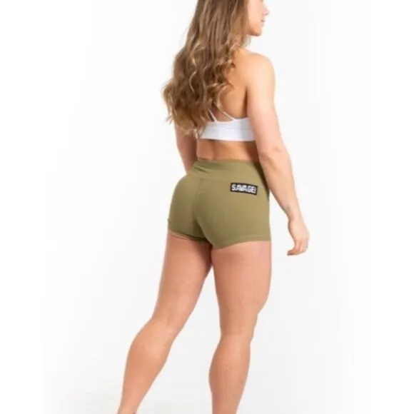 Savage Barbell Army green booty shorts Small lift fit