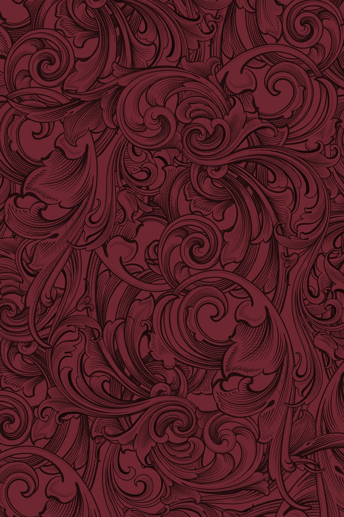 Scrollwork Leggings: Crimson