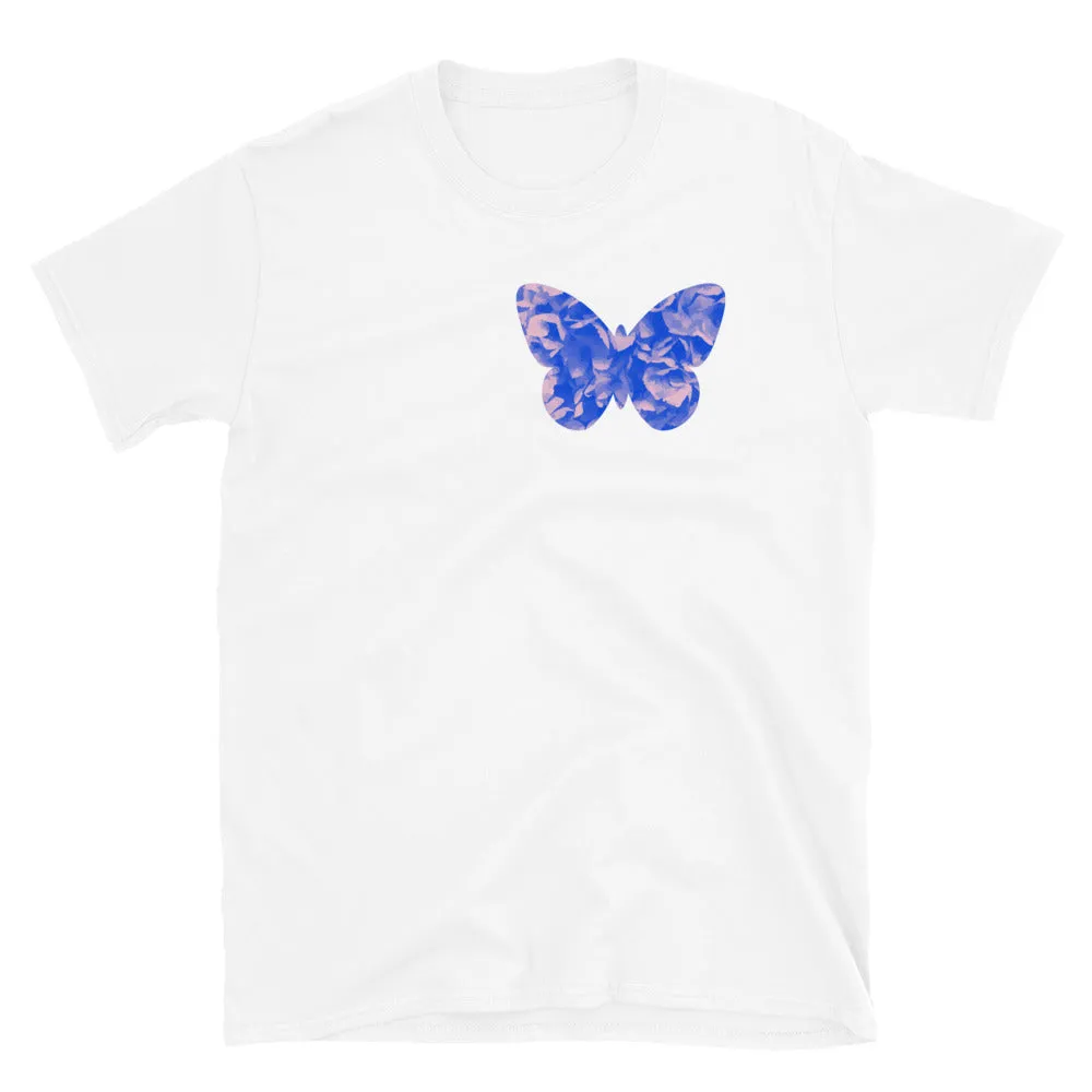 Short-Sleeve Unisex T-Shirt - Blue Floral Butterfly