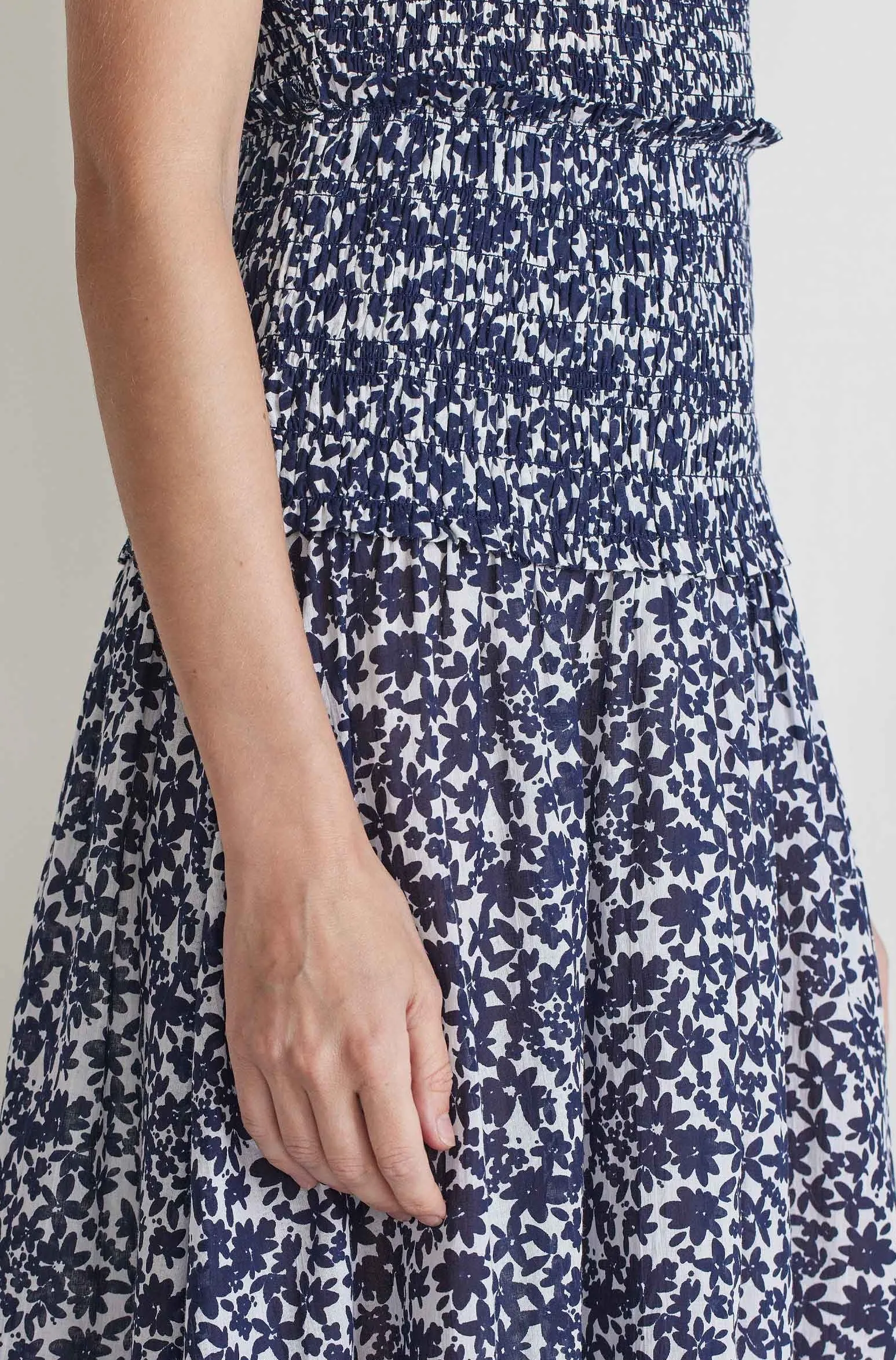 Siempre Tank Maxi Dress, Floral Navy