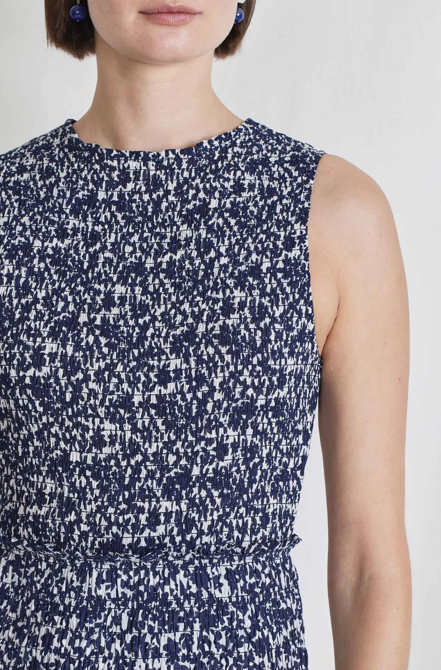 Siempre Tank Maxi Dress, Floral Navy