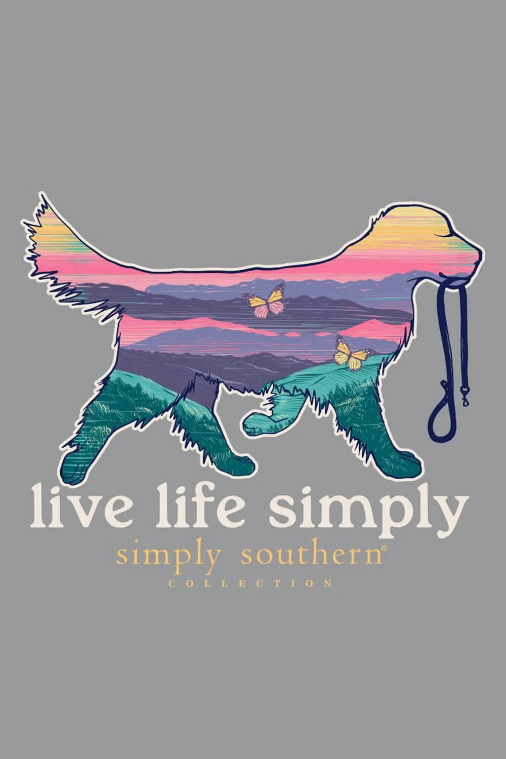 Simply Southern Long Sleeve Dog Live Life Simply T-Shirt for Women in Charcoal Heather | LS-SMPDOG-CHARCOALHTHR
