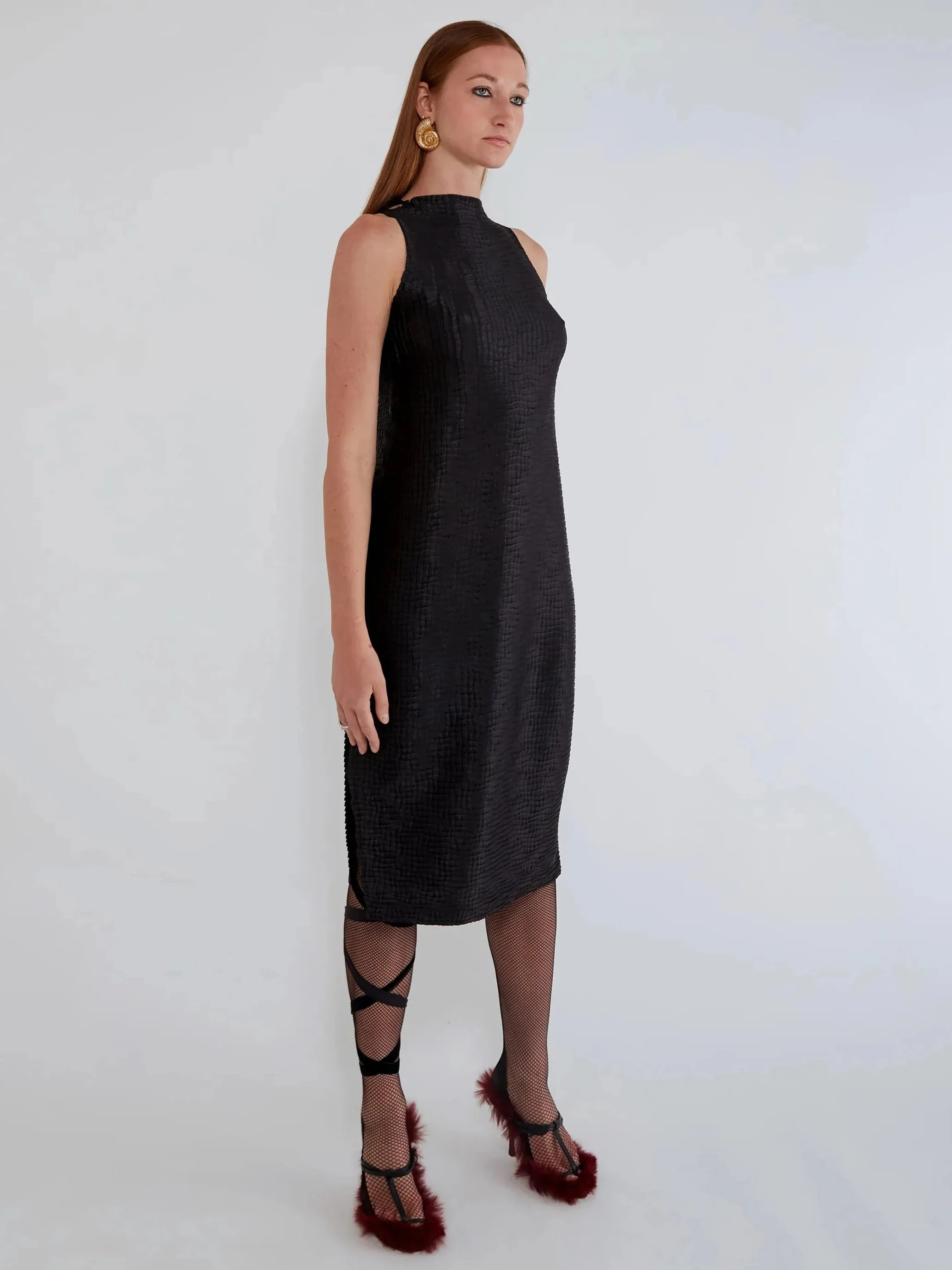 Skin Singlet Dress in Black