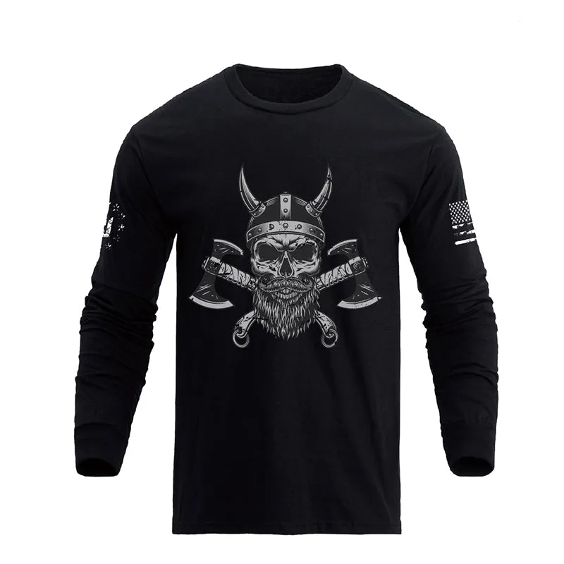 SKULL WARRIOR GRAPHIC LONG SLEEVE T-SHIRT