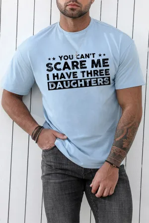 Sky Blue Men's Father's Day Letter Print Short Sleeve Graphic T Shirt