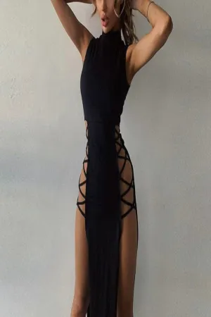 Sleeveless Bandage Sexy Backless Tank Dress