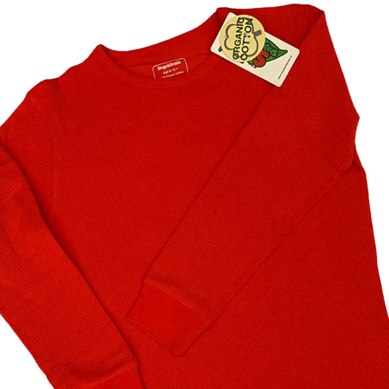 Slugs & Snails Cherry Red Kids Waffle Cotton Set