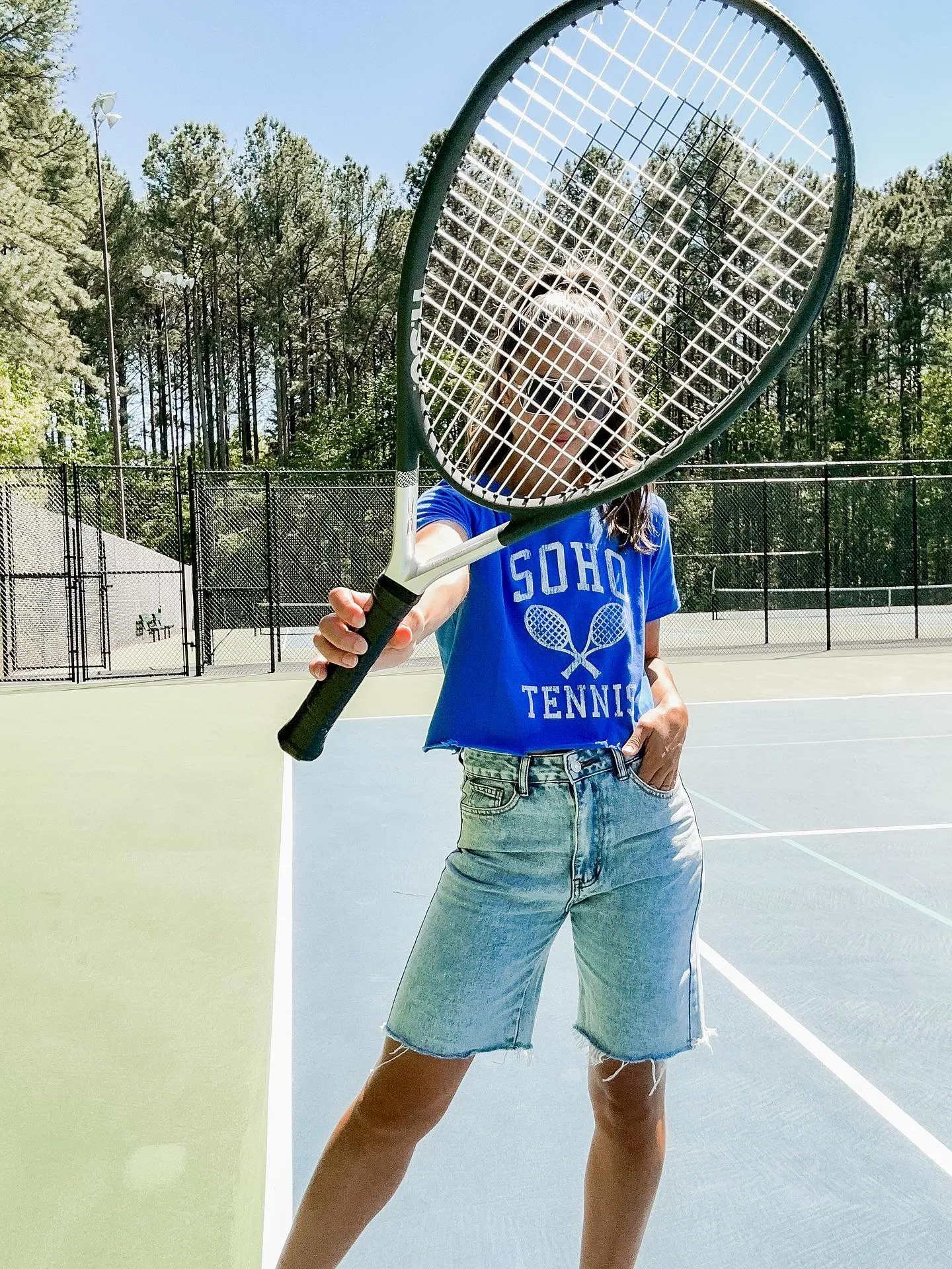 SOHO Tennis Graphic Cropped Tee