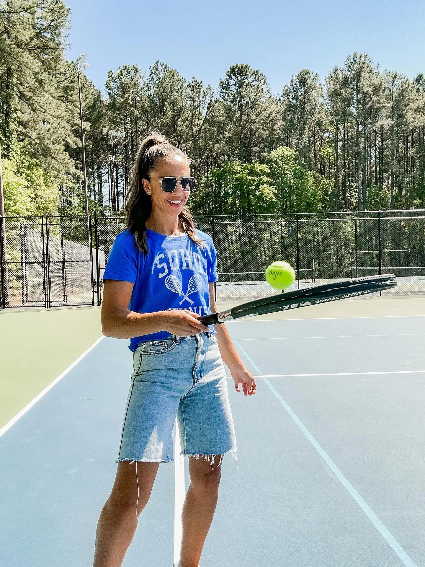 SOHO Tennis Graphic Cropped Tee