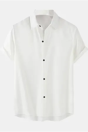 Solid Color Lapel Basic Shirts