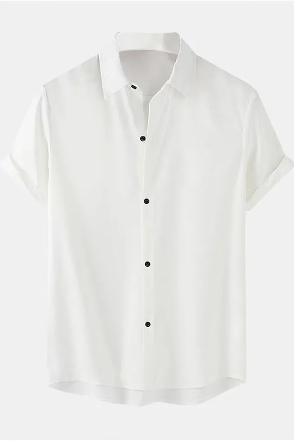 Solid Color Lapel Basic Shirts