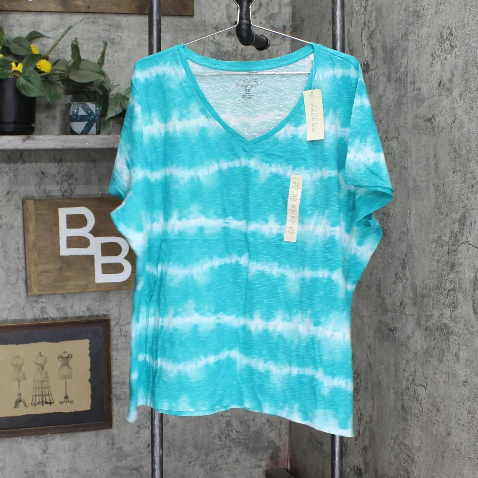 Sonoma Womens Plus Size V-Neck Slubbed Tee 165fb3cda7430c