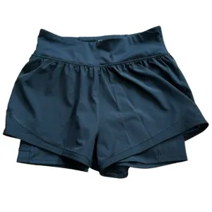 Spanx Get Moving Shorts Black Layered Running HIIT Workout Women’s M CrossFit