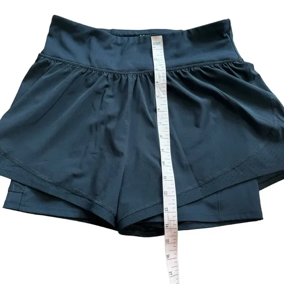 Spanx Get Moving Shorts Black Layered Running HIIT Workout Women’s M CrossFit