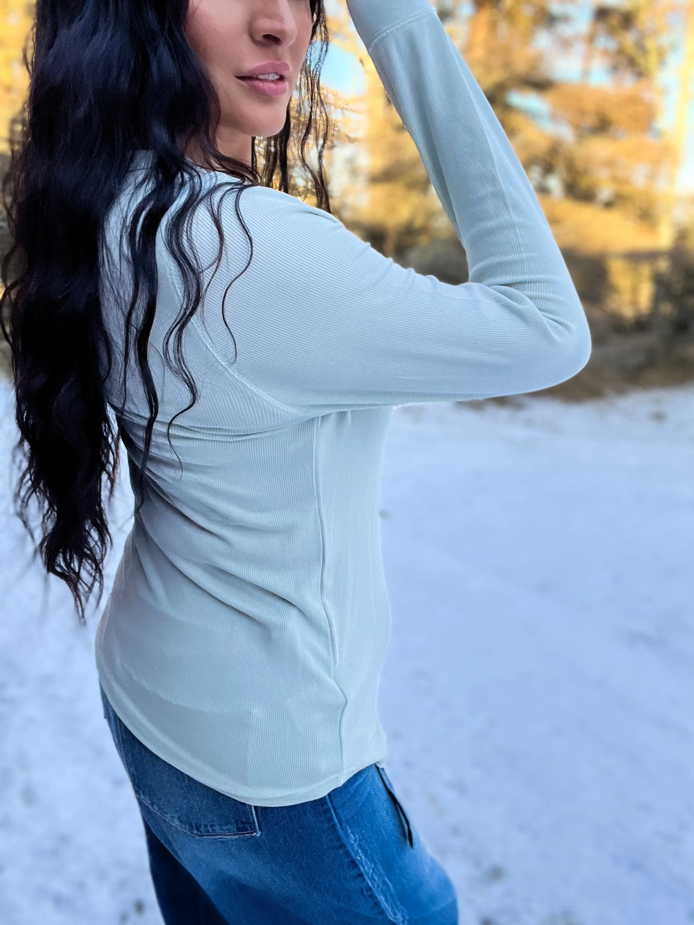 Stacy Top- Aqua Mist