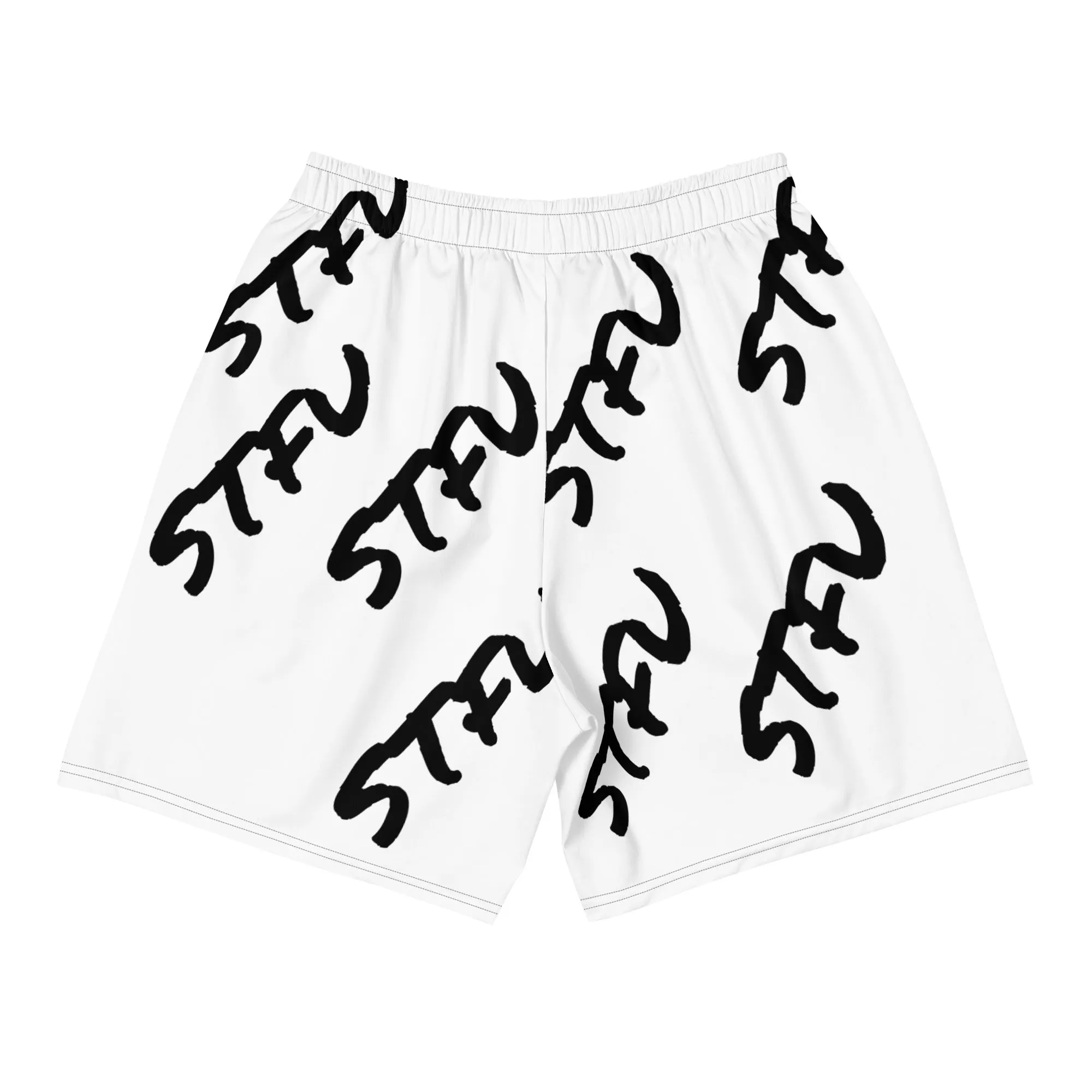 STFU Black Logo Men's Athletic Shorts - White