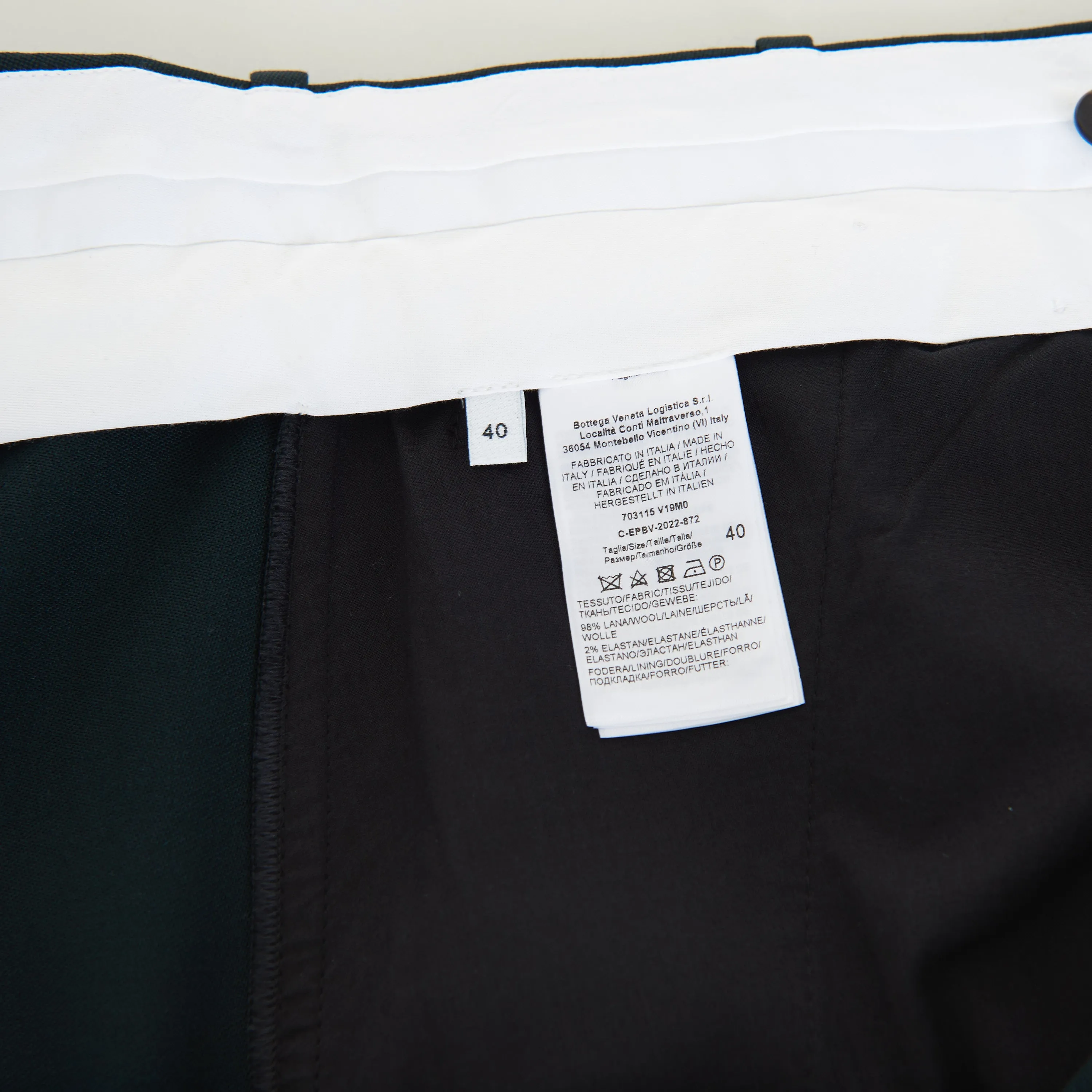 Stretch Grain De Poudre Tapered Trousers Pants In Inkwell Green