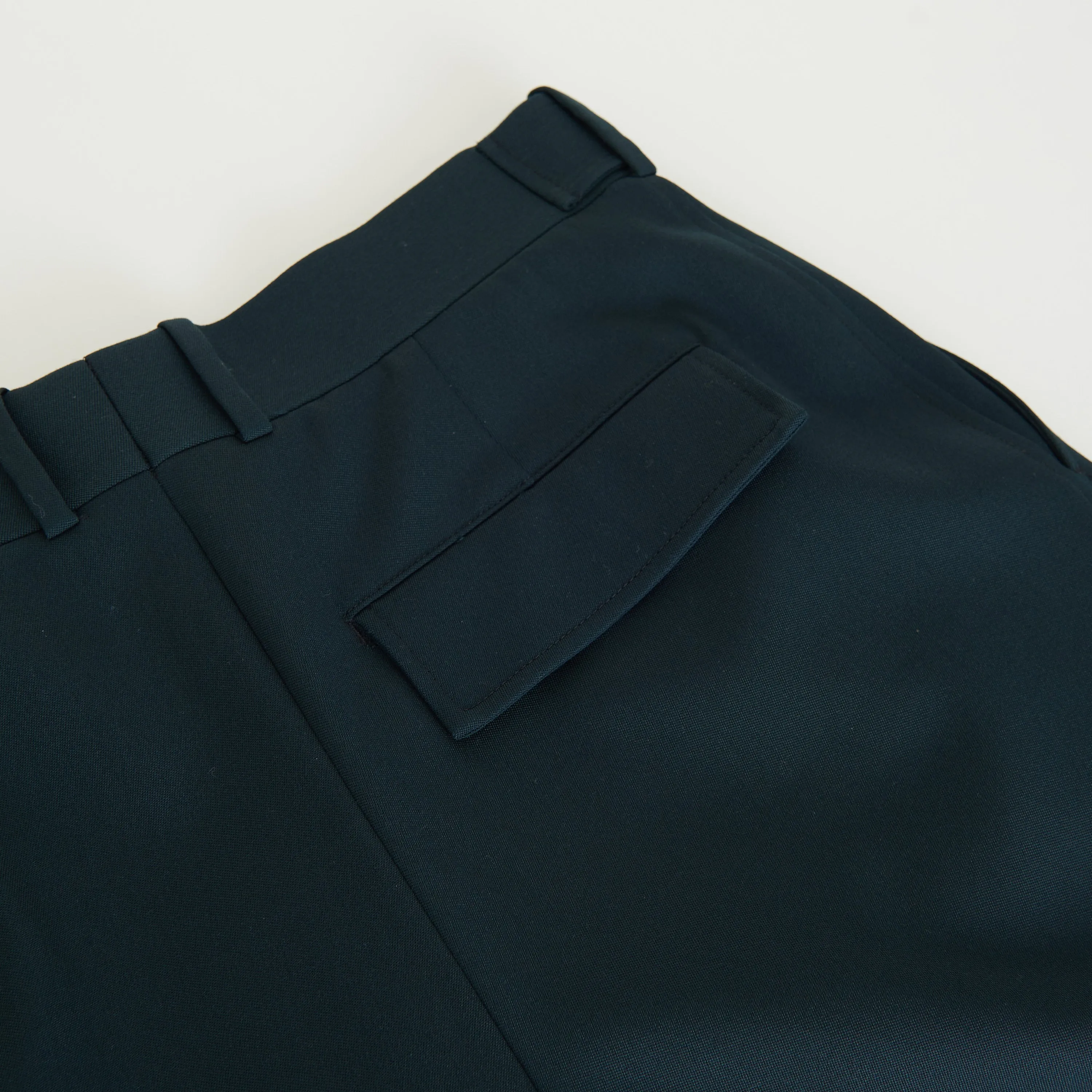 Stretch Grain De Poudre Tapered Trousers Pants In Inkwell Green