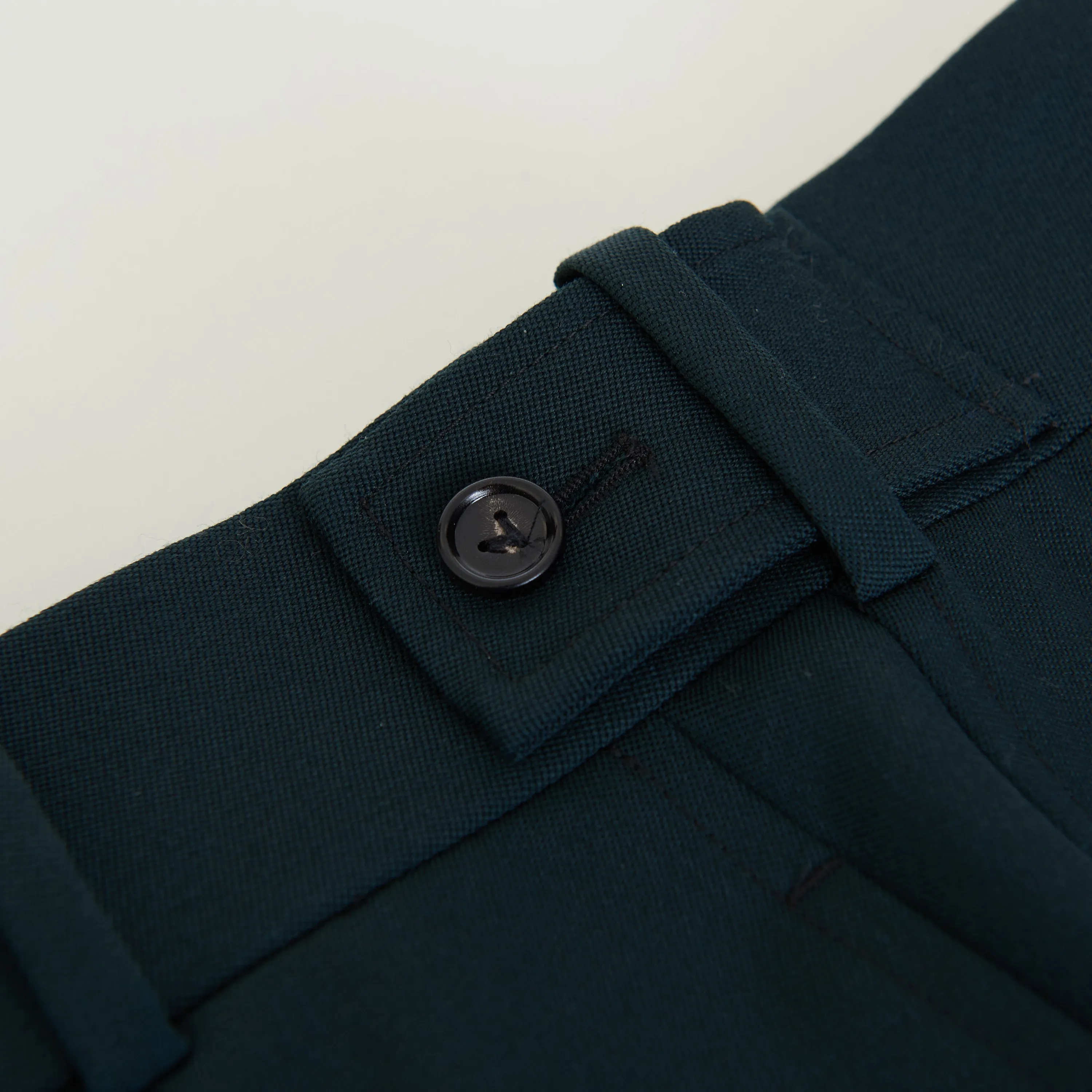 Stretch Grain De Poudre Tapered Trousers Pants In Inkwell Green
