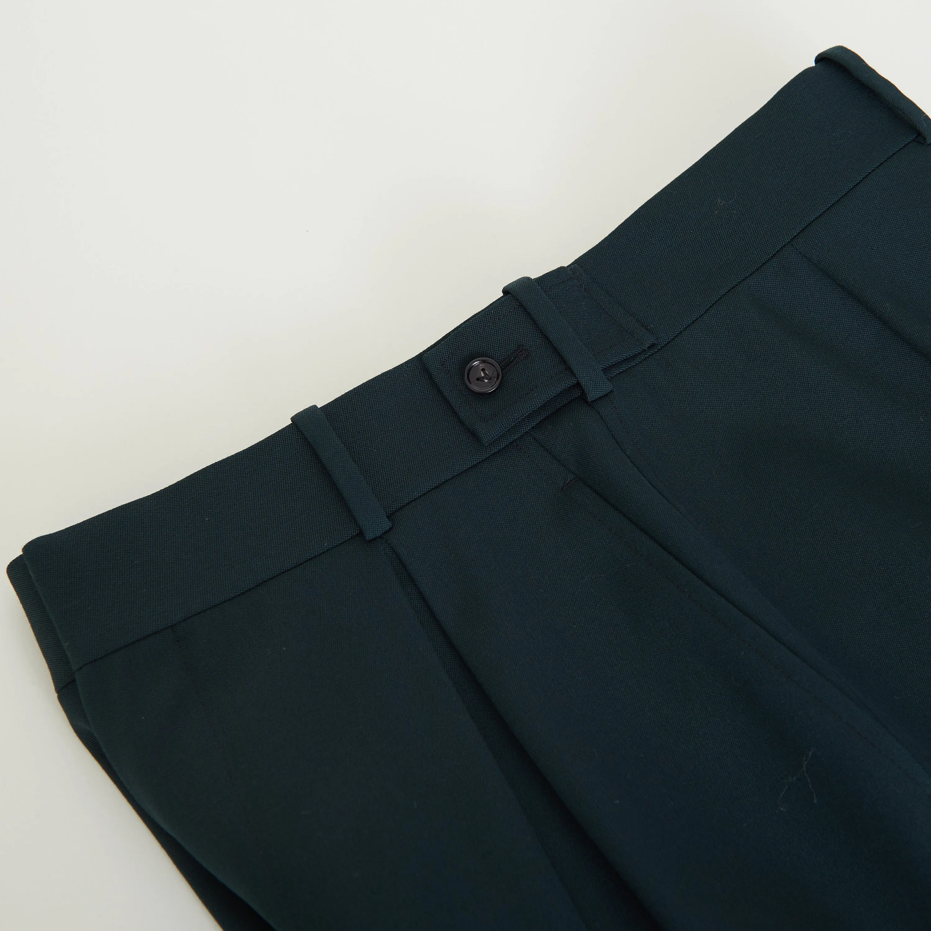 Stretch Grain De Poudre Tapered Trousers Pants In Inkwell Green