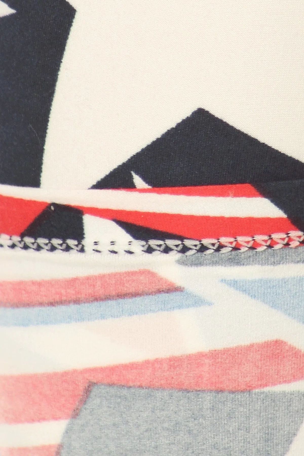 Striped and Solid Stars Printed Leggings