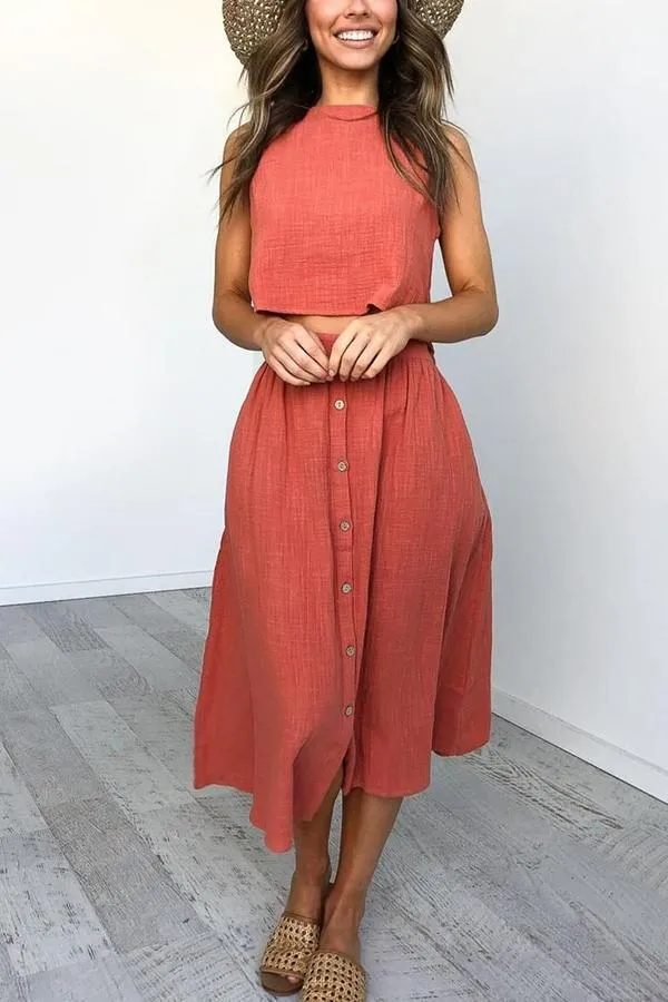 Stunncal Tank Button Down Dress Set